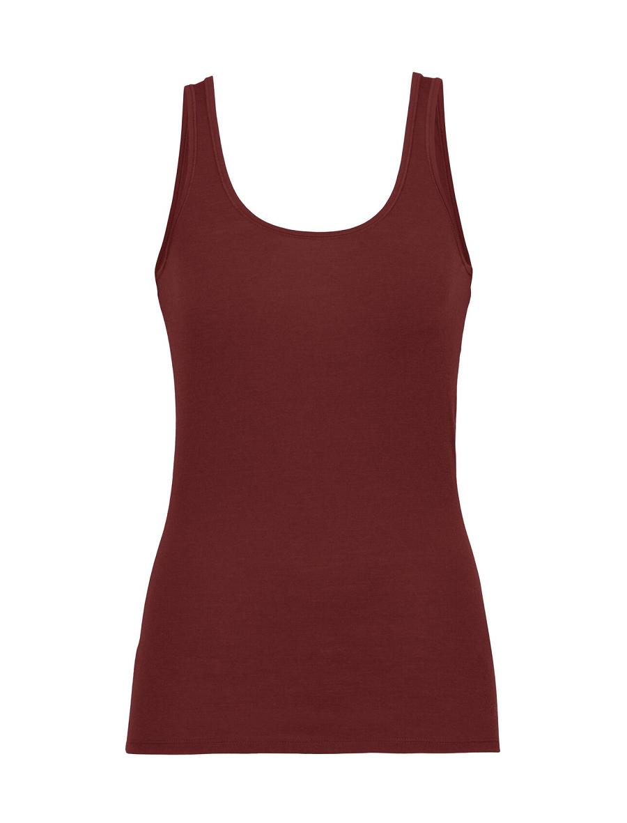 Icebreaker Merino Siren Tank Top Női Fehérnemű Piros | HU 1709VRWD